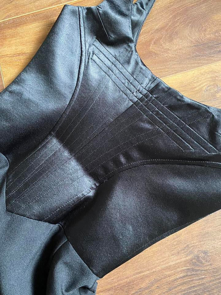 Dawn Stretton black corset evening dress uk 10