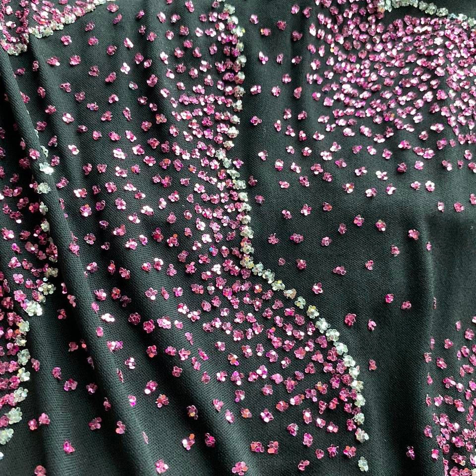 Black glittery midi evening dress UK 10