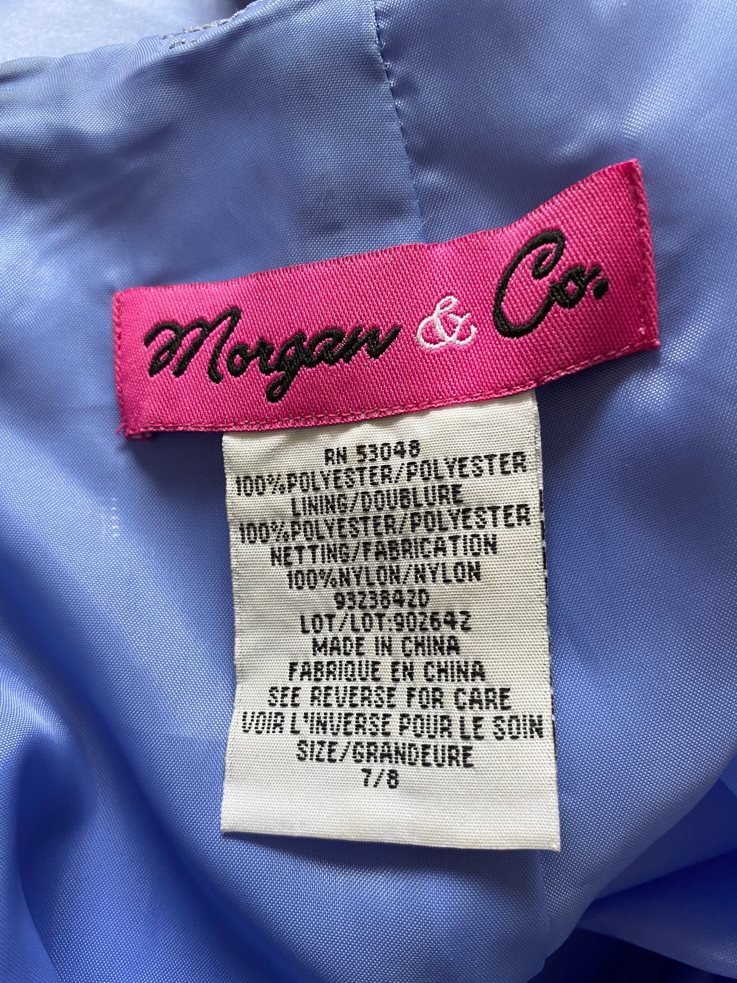 Morgan & Co cornflower blue a-line prom dress UK 8