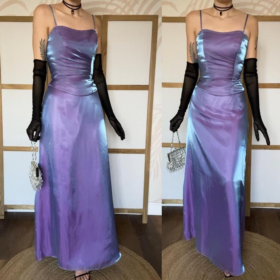 Hilary Morgan purple iridescent evening dress UK 12