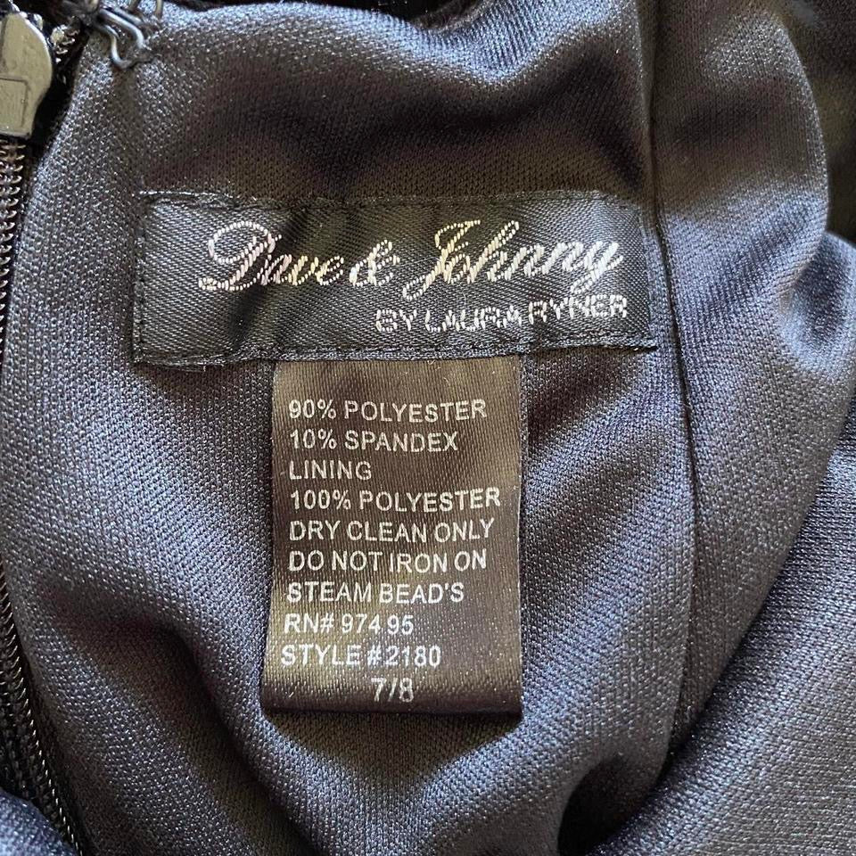 Black Dave & Johnny velvet beaded lace up back evening gown UK 12