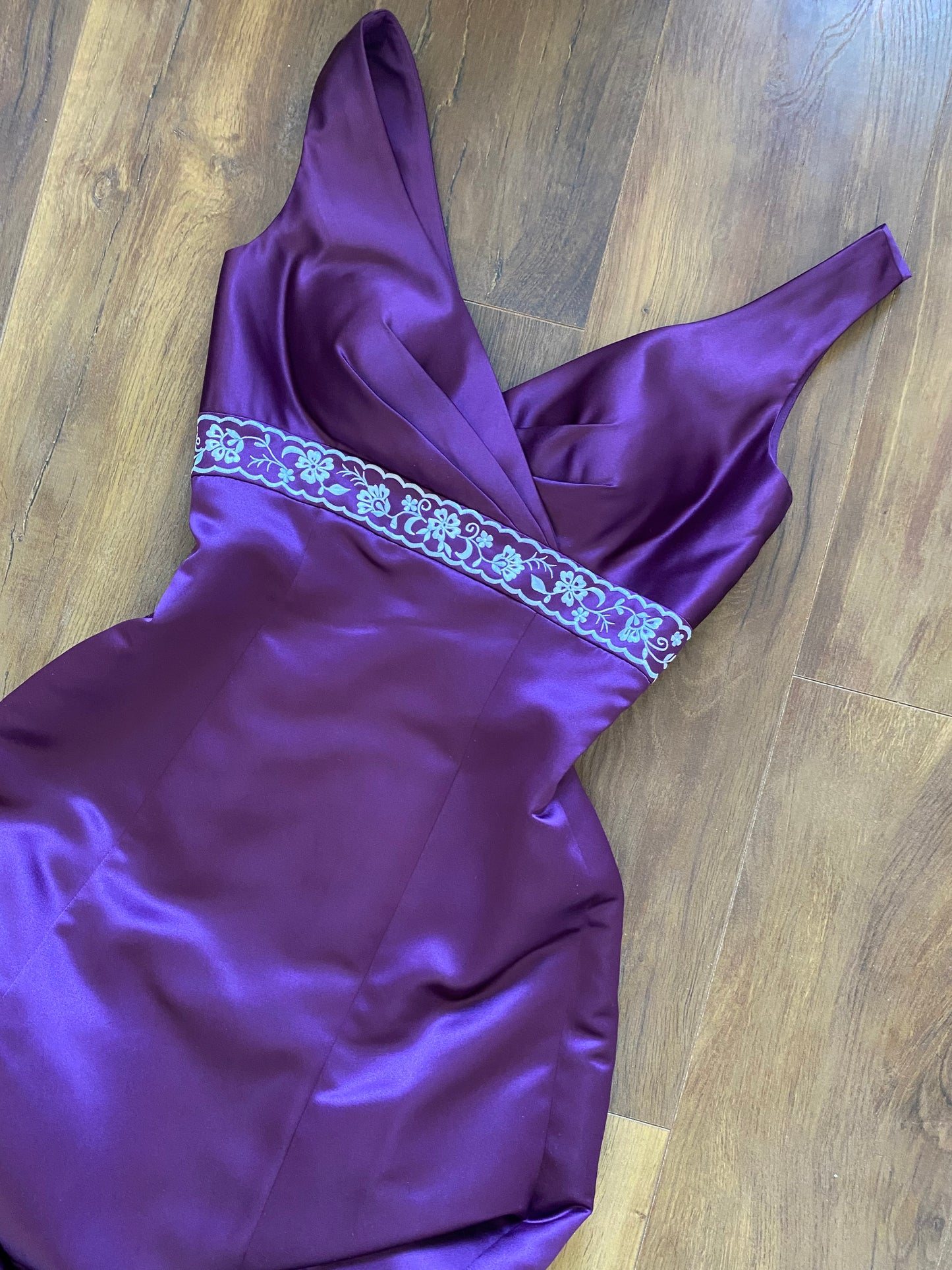 Purple fit & flare a-line prom dress UK 10