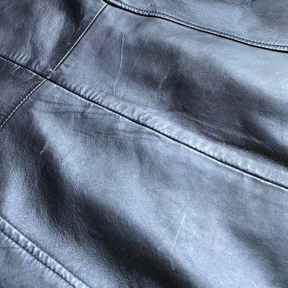 Black real leather jacket blazer UK 10