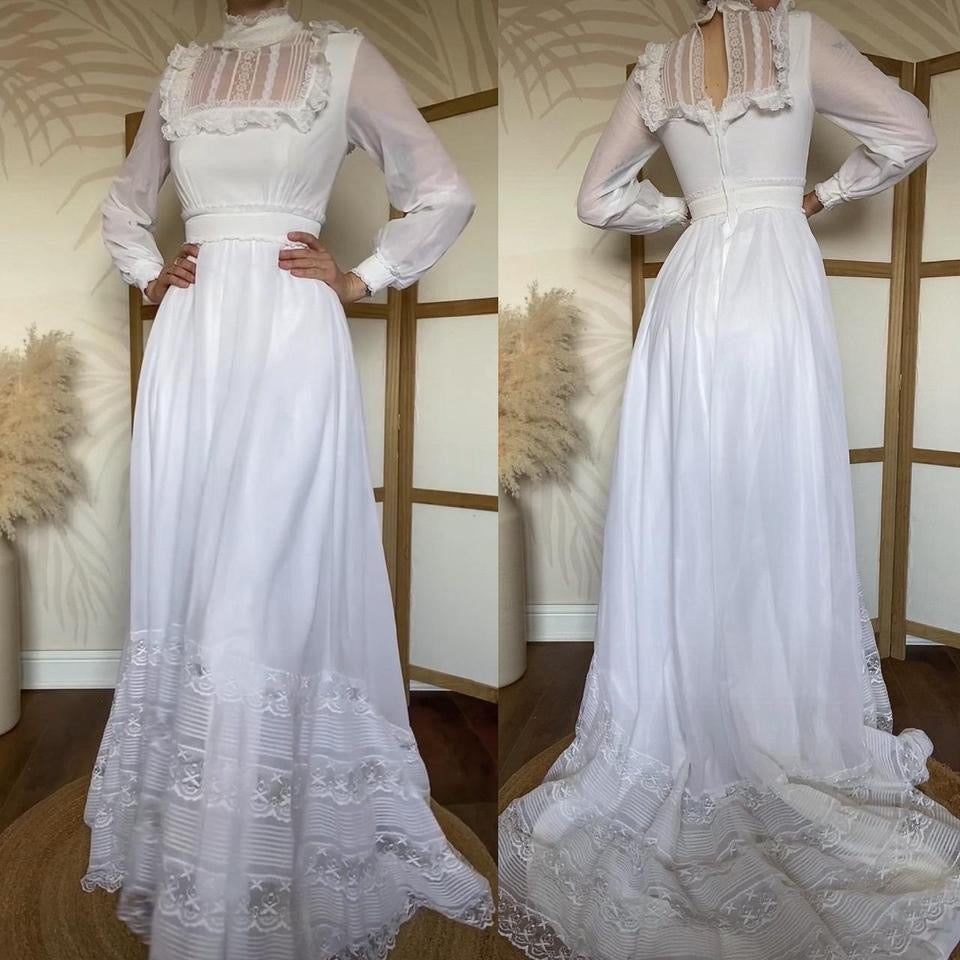 Vintage Berkertex Bride 70s wedding dress uk 6-8