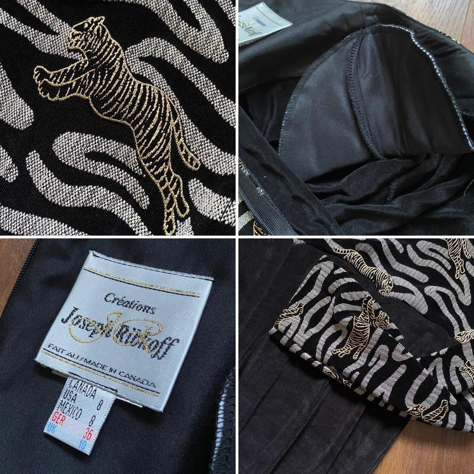Joseph Ribkoff long sleeve stretch tiger print dress UK 10-12
