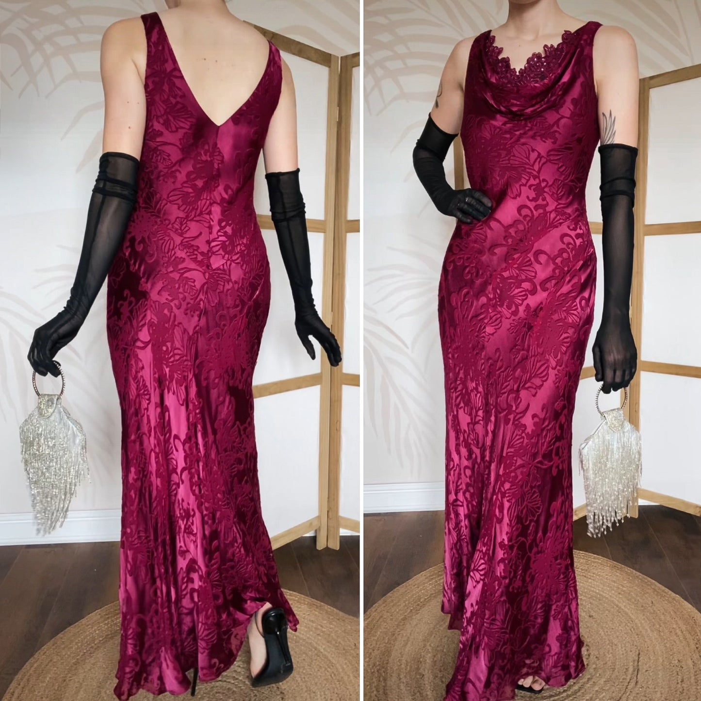 Laura Ashley purple silk blend slip dress uk 10