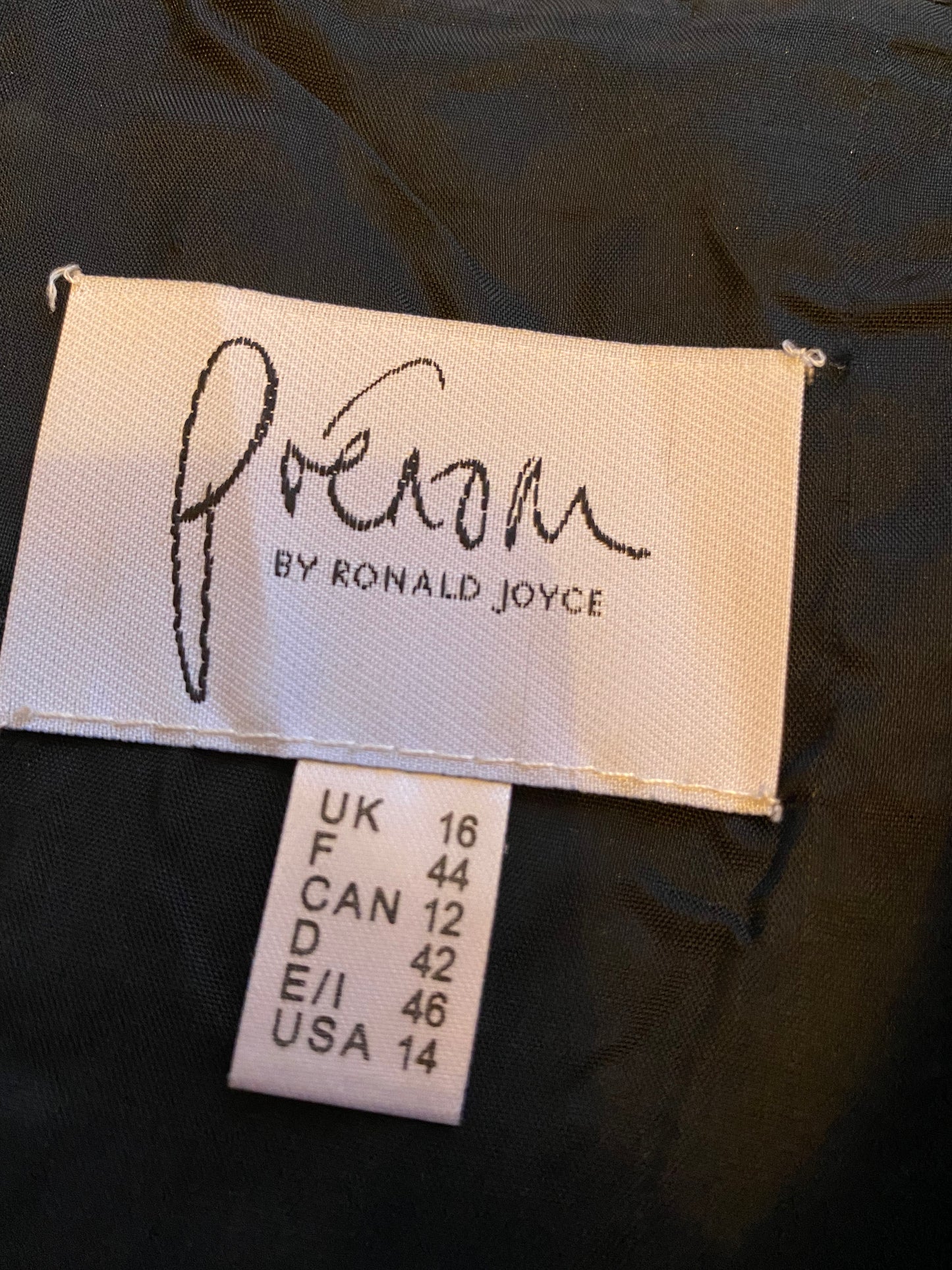 Black Ronald Joyce a-line evening gown UK 16