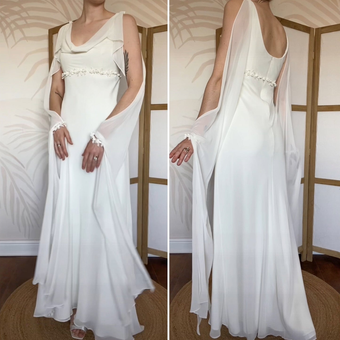 Victoria Jane white ethereal long sleeve wedding dress UK 14