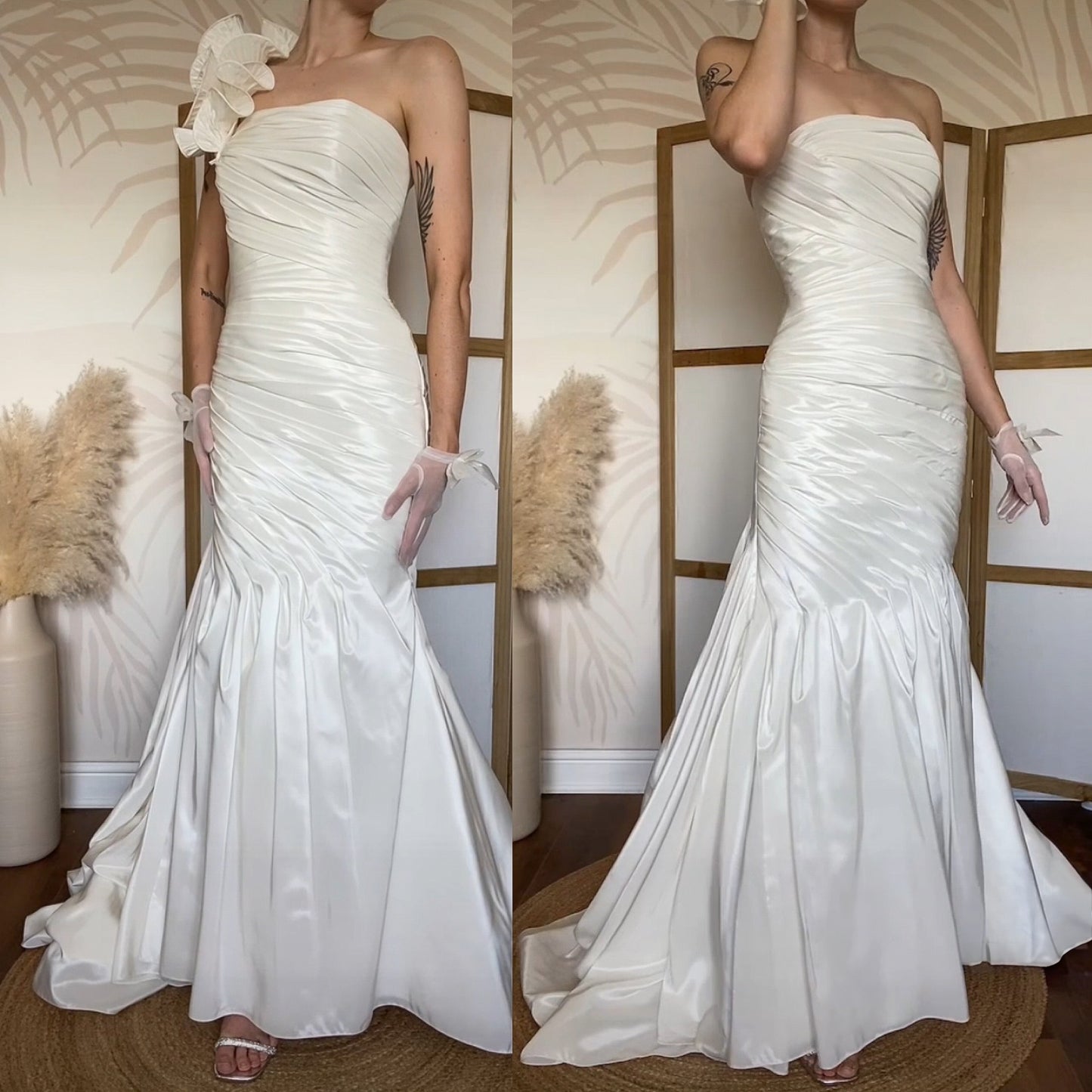 Victoria Jane silky ivory fishtail wedding dress UK 12-14
