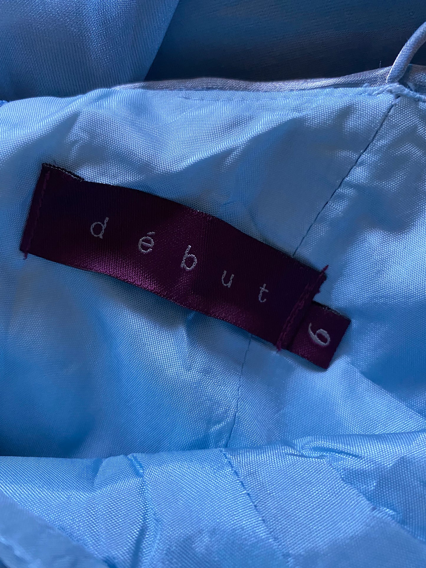 Ice blue a-line shimmery evening dress UK 6