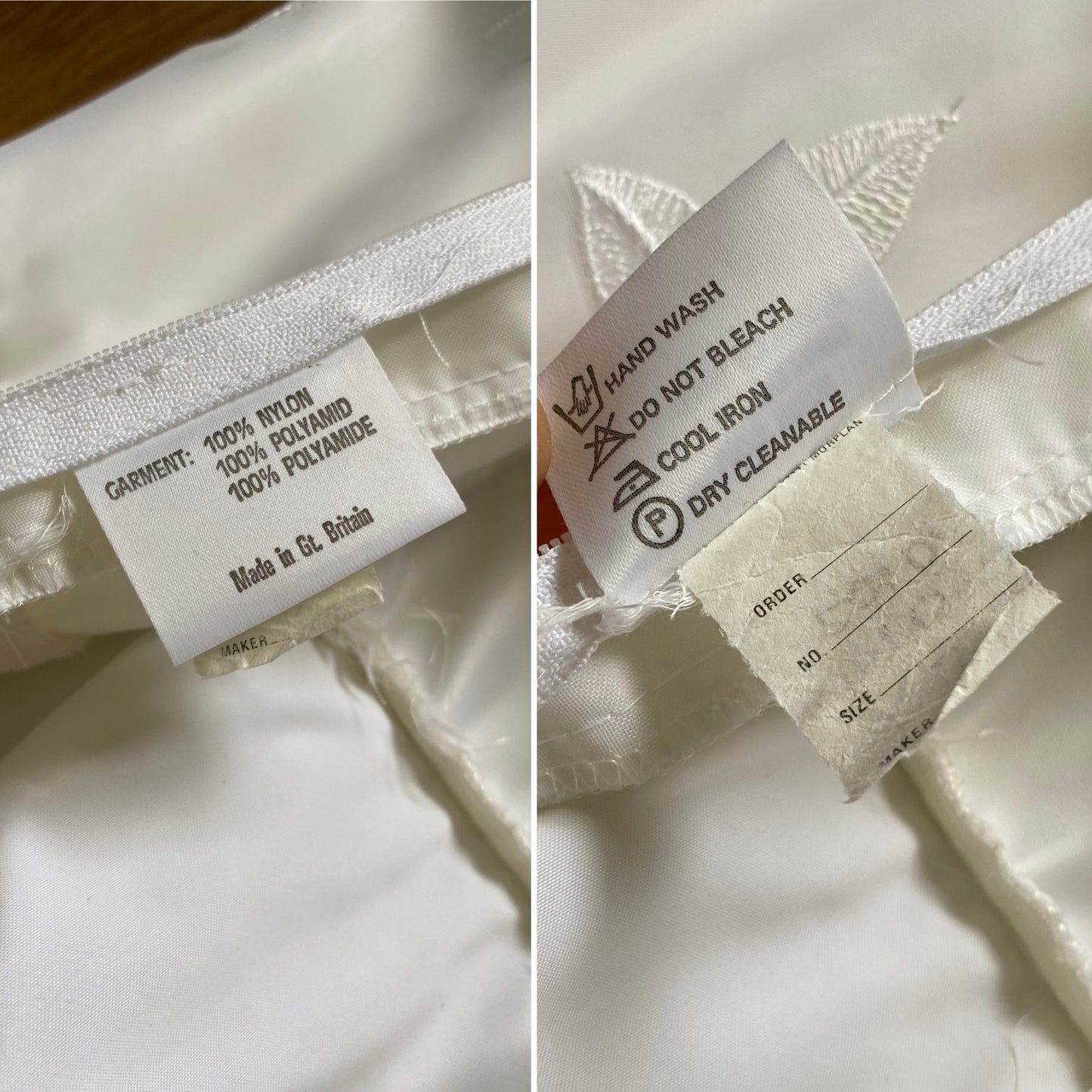 Vintage white embroidered wedding dress uk 6