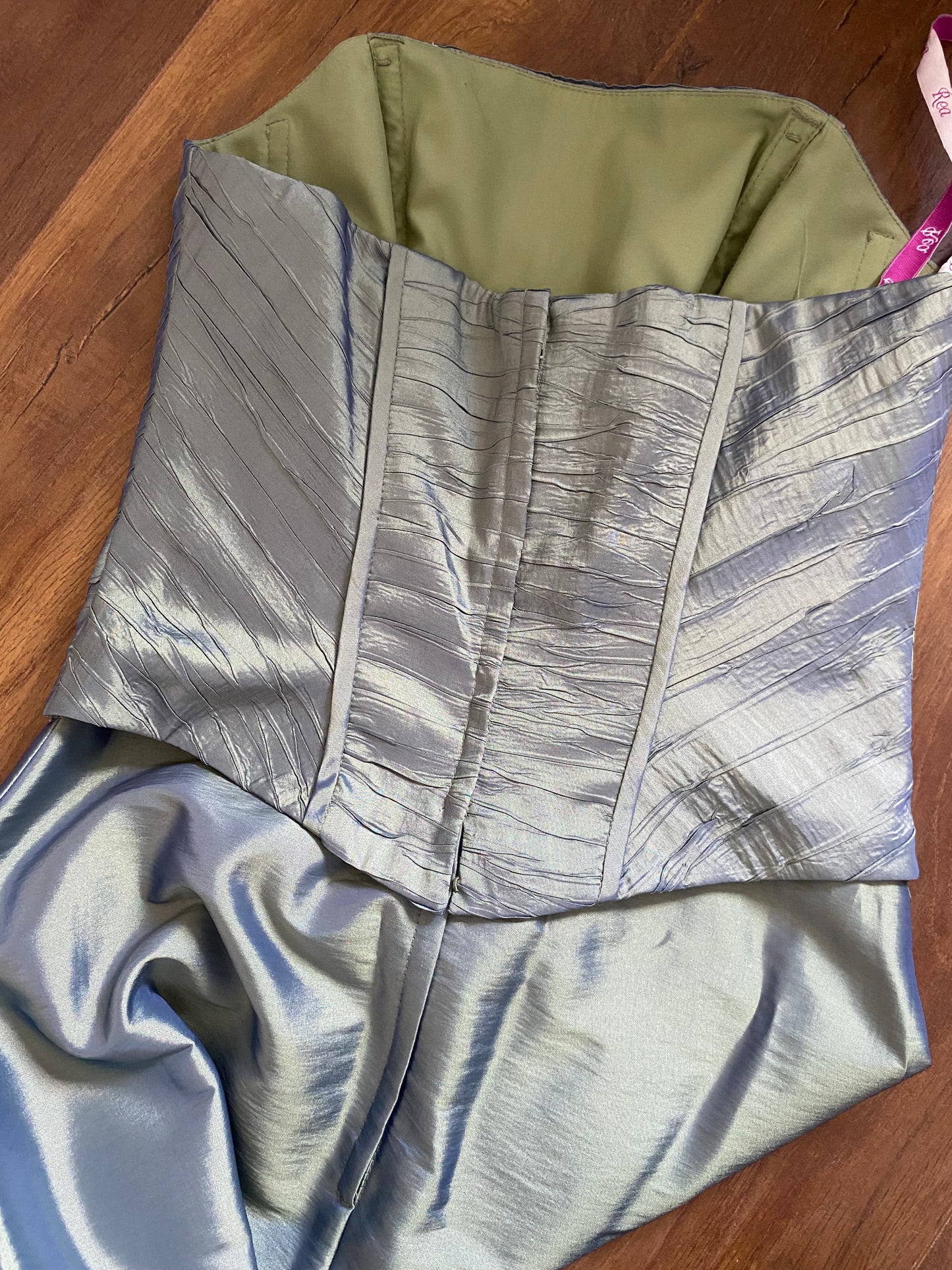 Rea green strapless prom dress uk 12