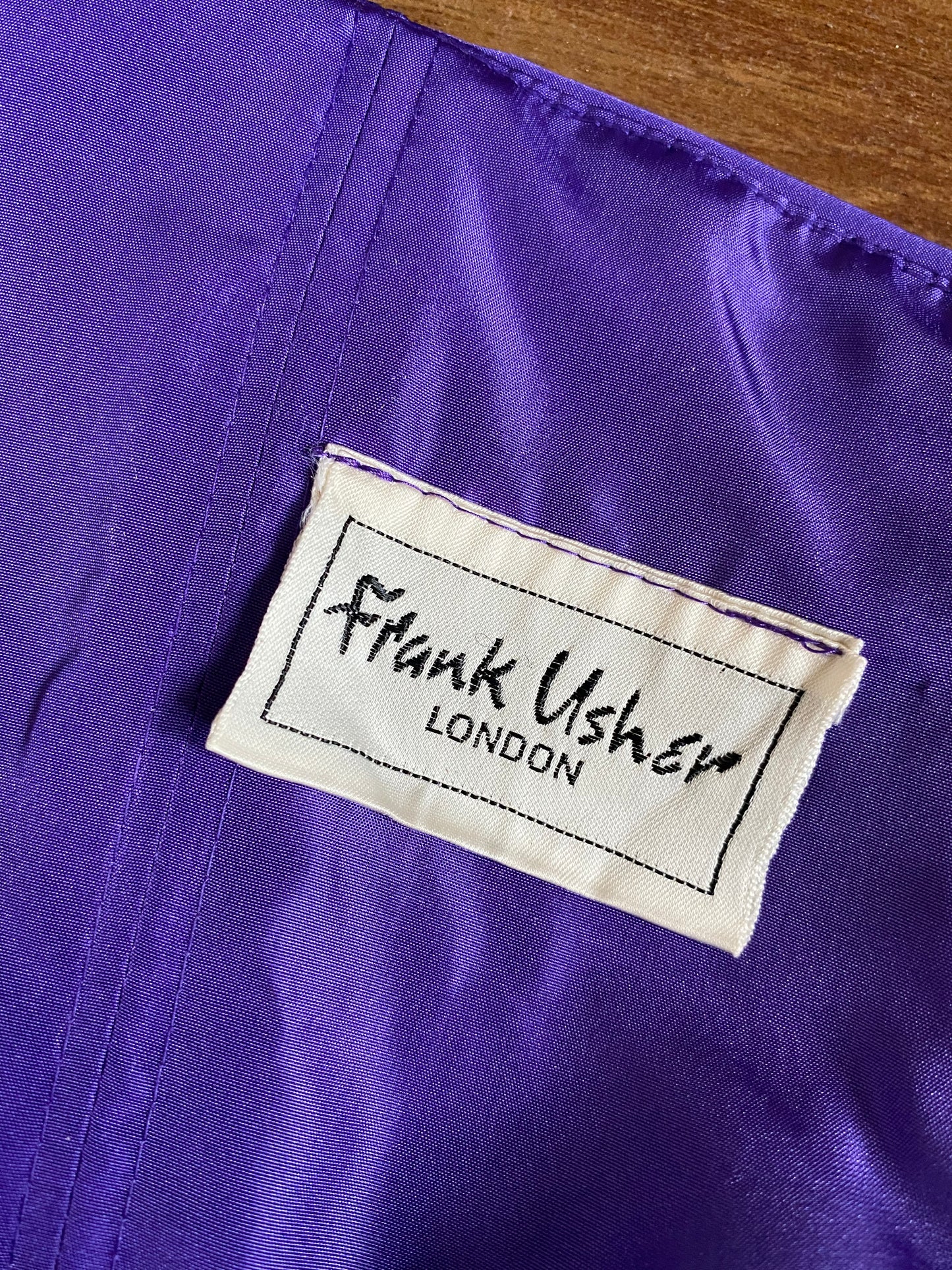 Frank Usher purple strapless midi dress UK 8-10