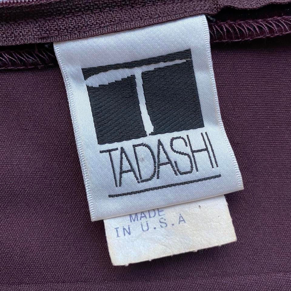 Tadashi Shoji burgundy velvet strapless dress UK 12