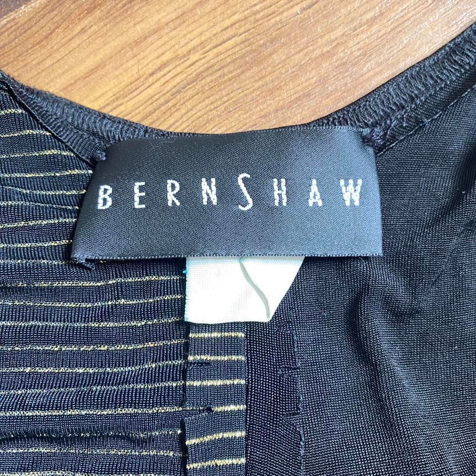 Bernshaw black & gold stretchy bodycon dress uk 10