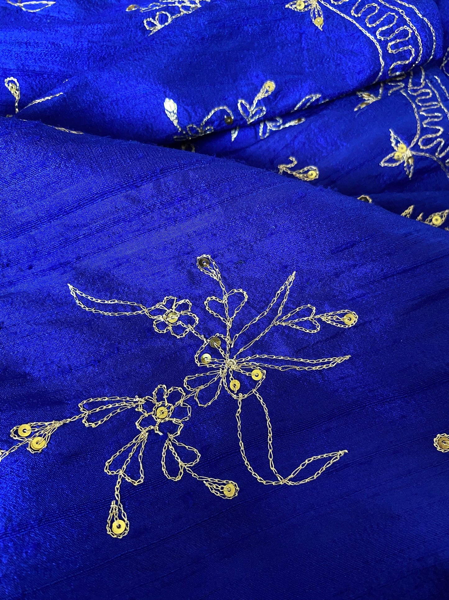 Royal blue 100% silk maxi skirt UK 10
