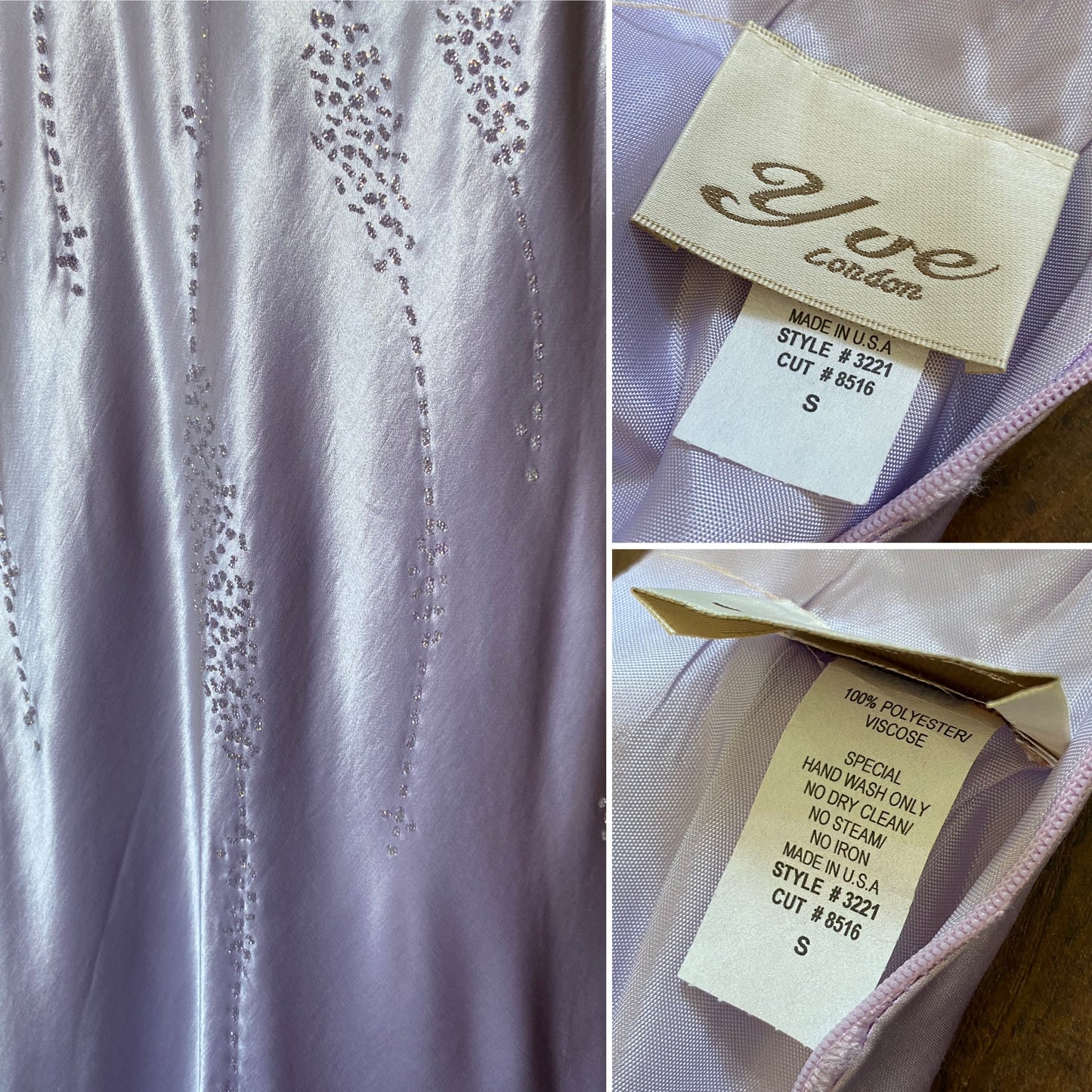 Yve London lilac glittery evening dress & shawl uk 8