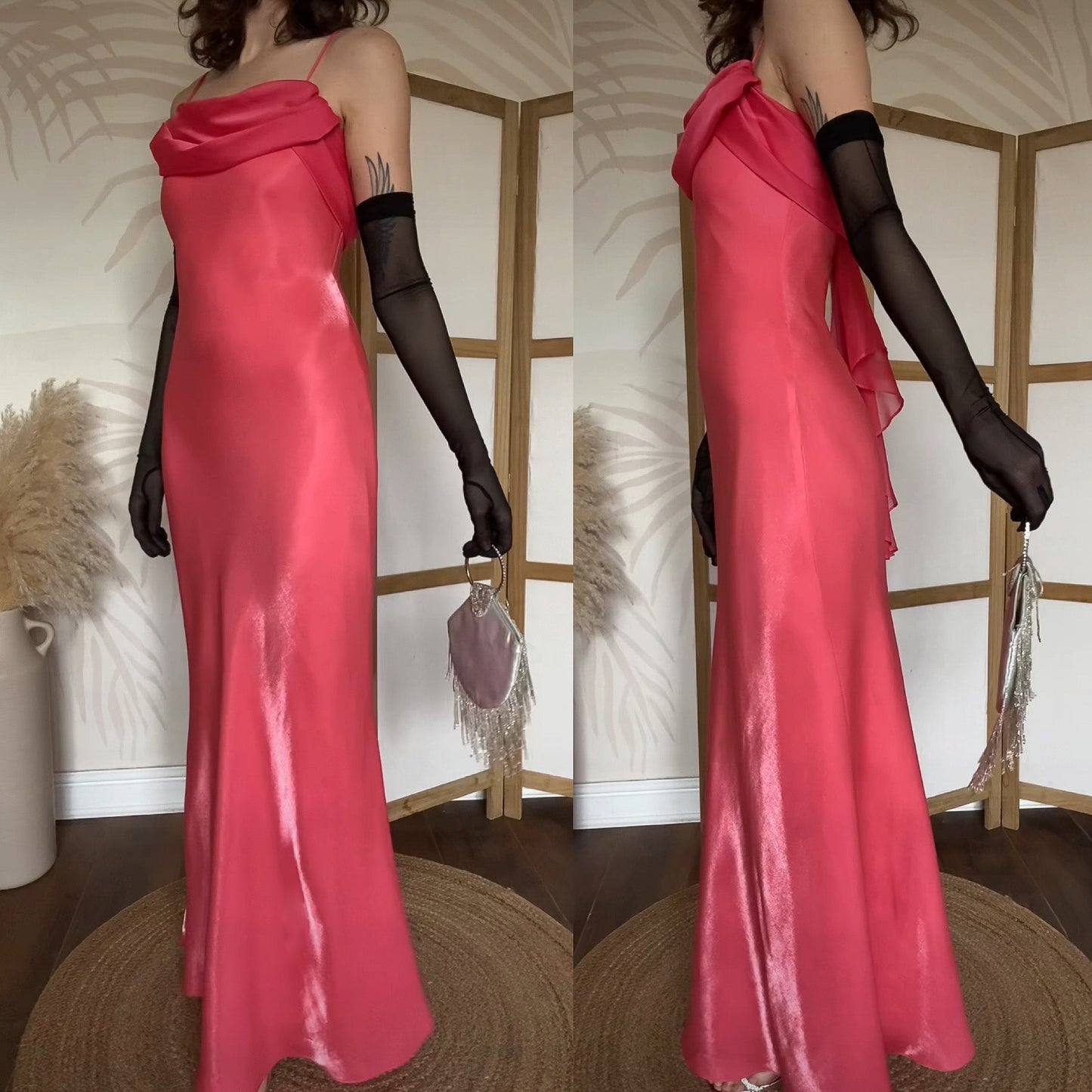 Betsy & Adam coral evening prom dress uk 6-8 & 8-10 available