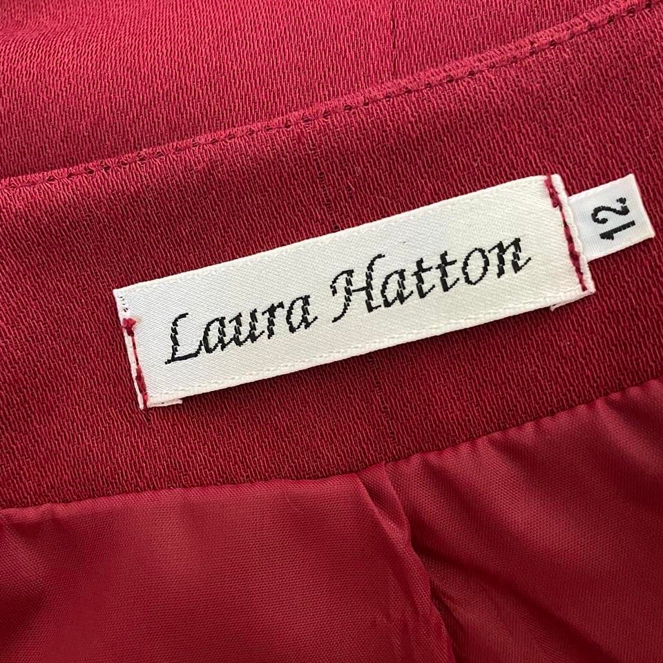 Red 2 piece 80s trouser suit UK 12