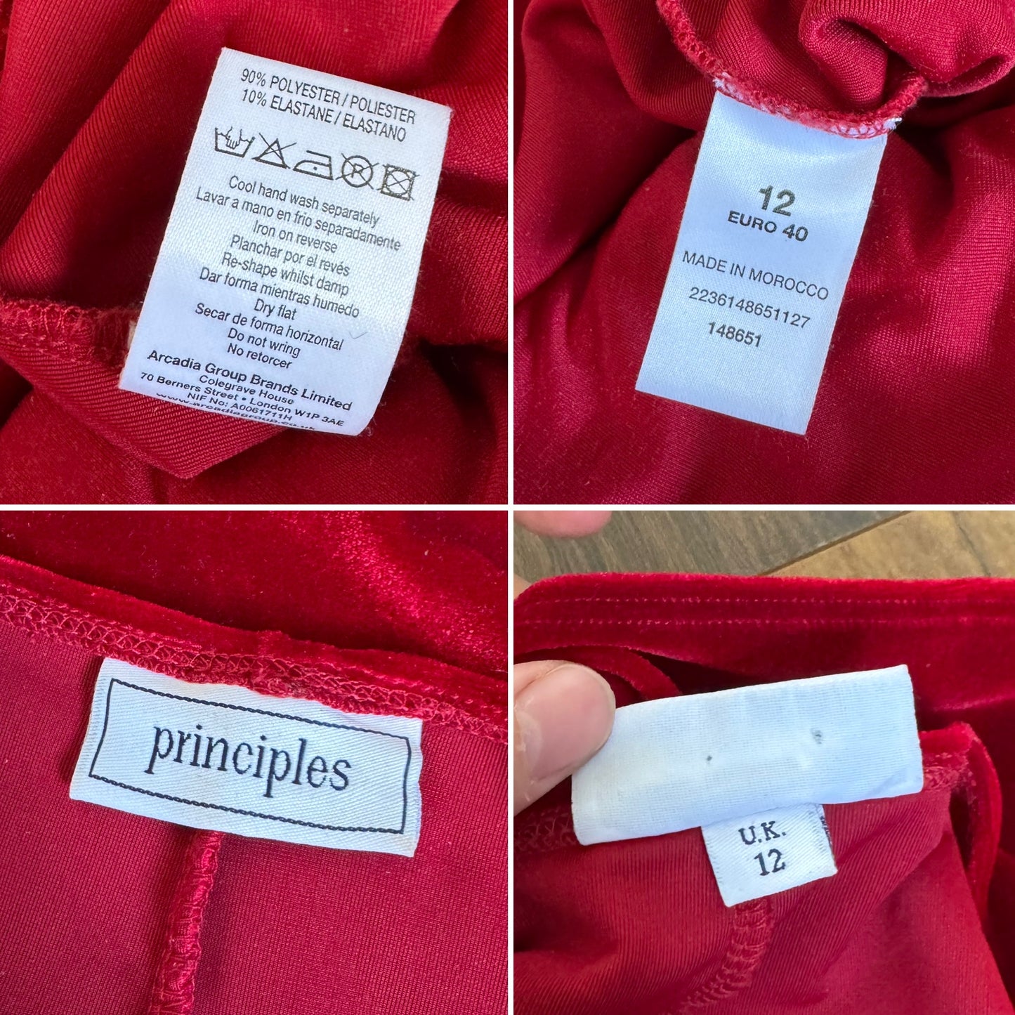 Red velvet stretch evening dress uk 12-14