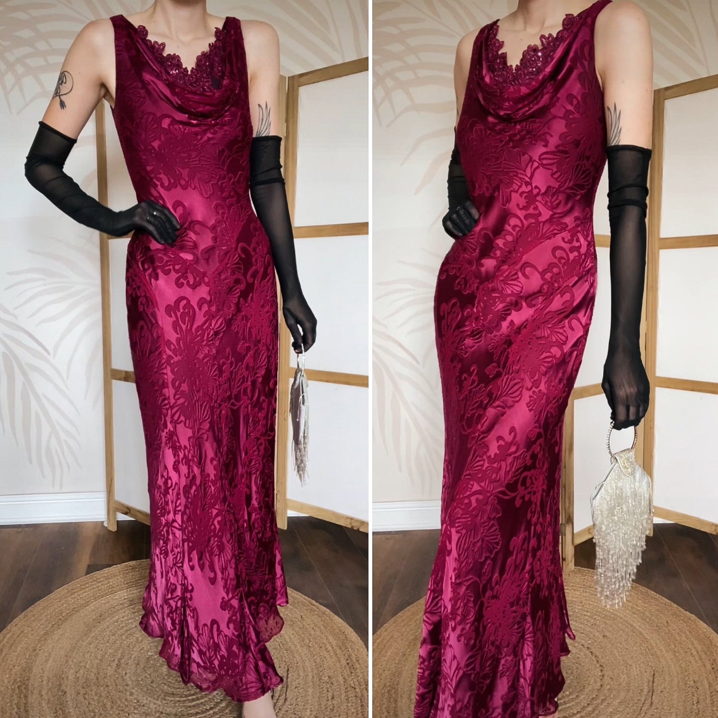 Laura Ashley purple silk blend slip dress uk 10