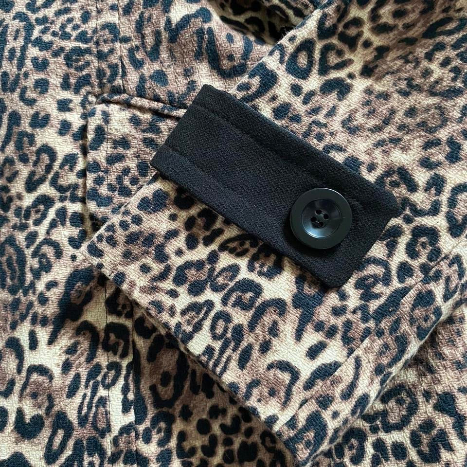 Leopard print long coat UK L