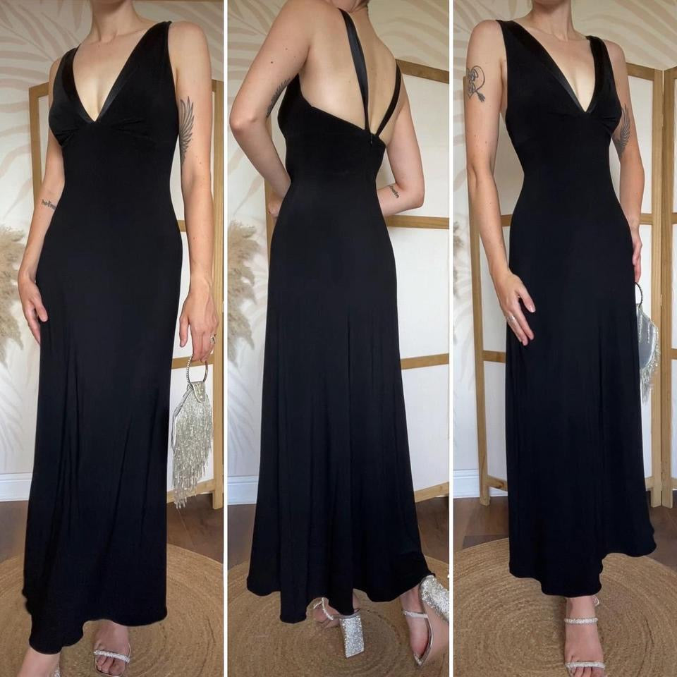 Laundry 90s black stretch evening dress uk 8