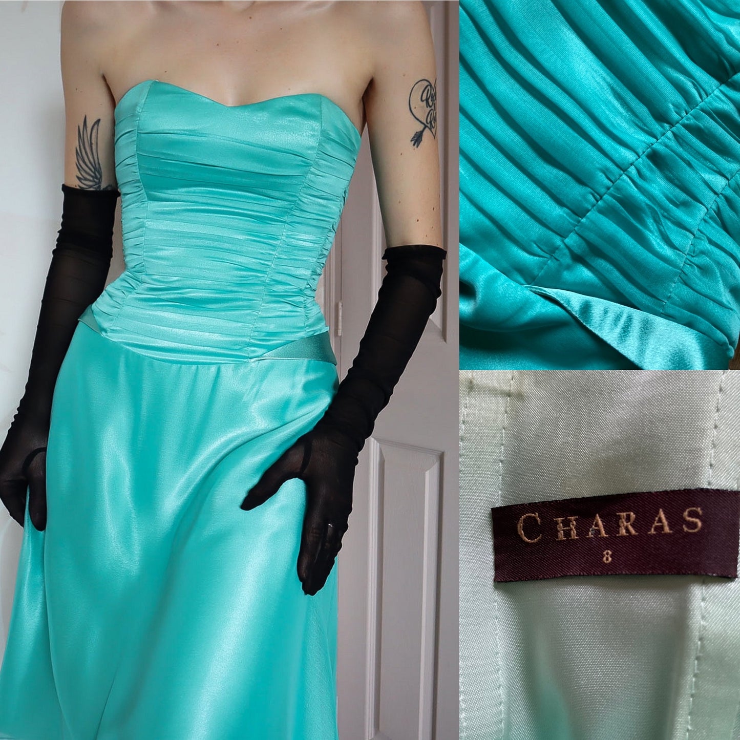 Sapphire strapless lace up midi dress UK 8