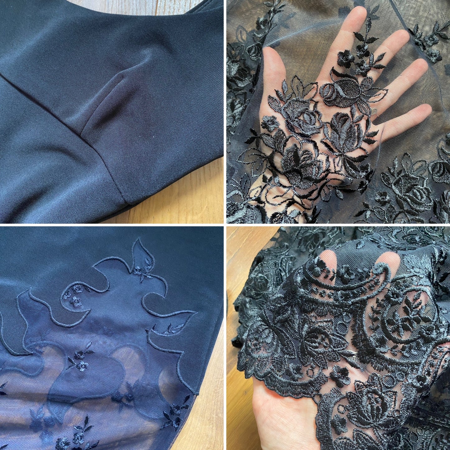 Bernshaw 90s black lace dress uk 10