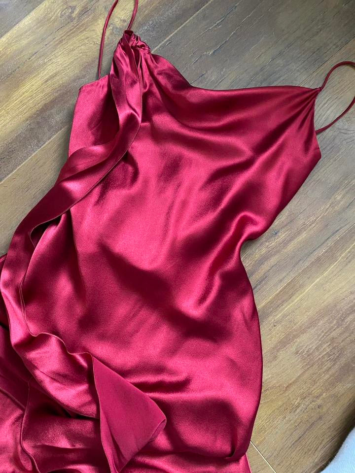 Principles red satin slip dress uk 10