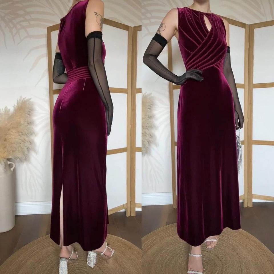Gina Bacconi velvet stretch evening dress uk 14-16