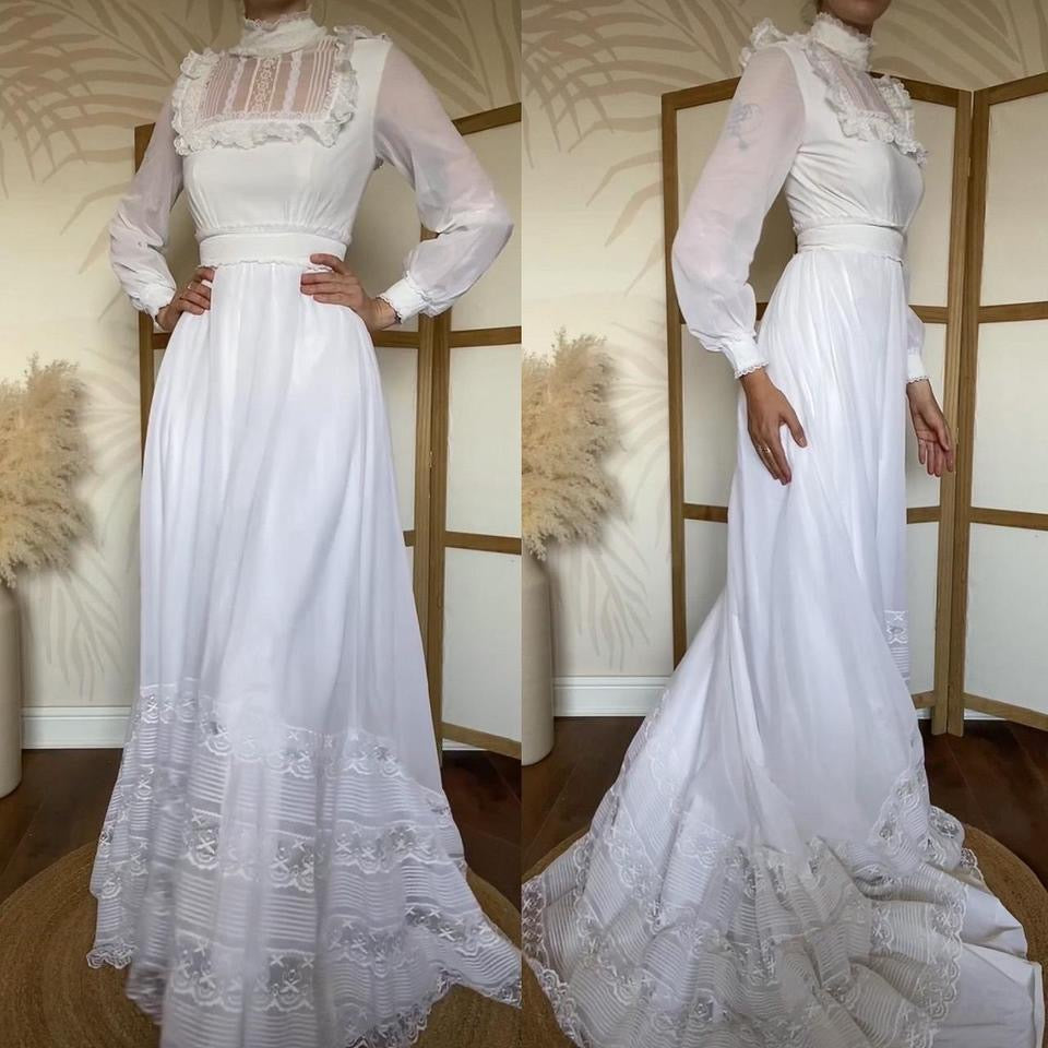 Vintage Berkertex Bride 70s wedding dress uk 6-8