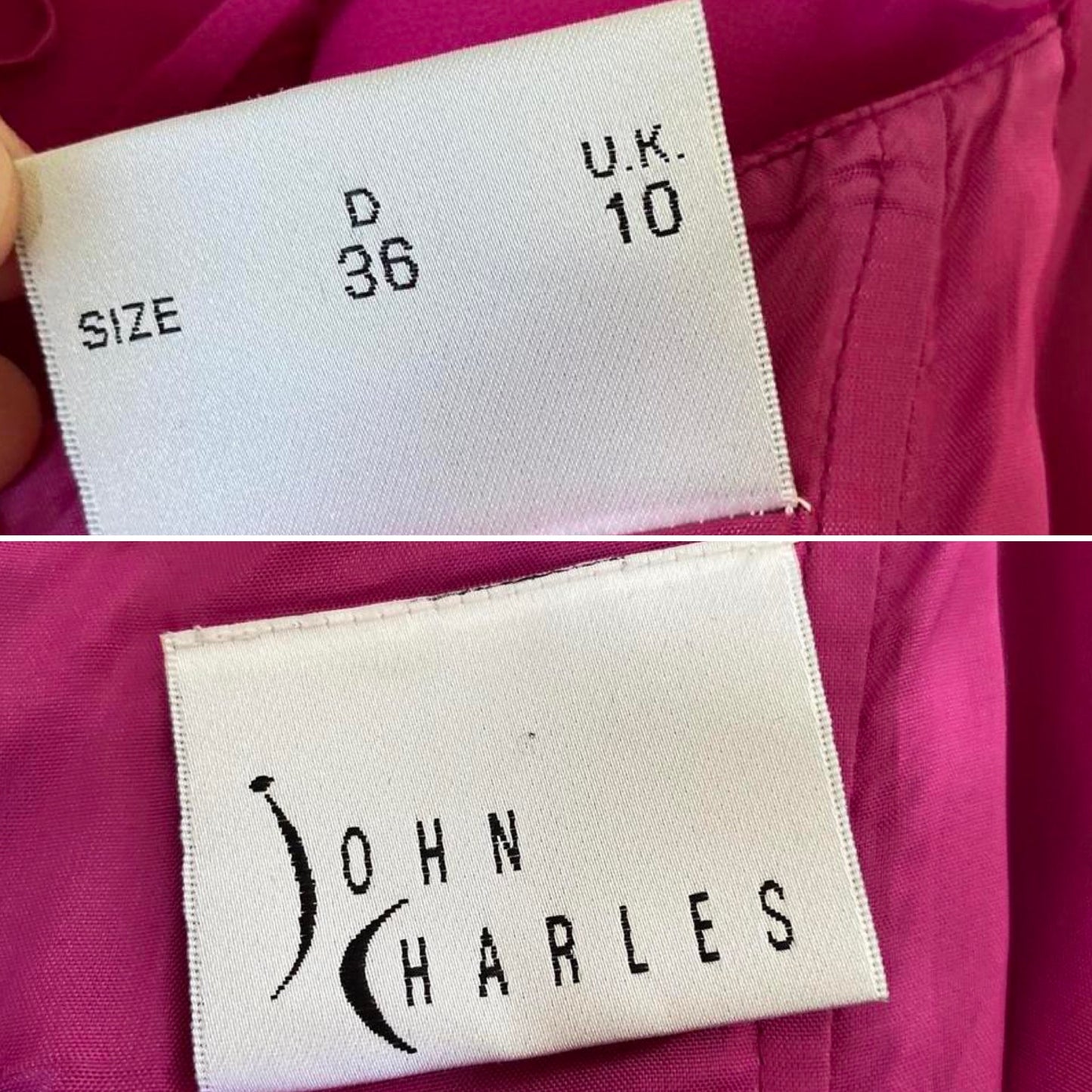 John Charles pink frilly hem evening dress UK 10