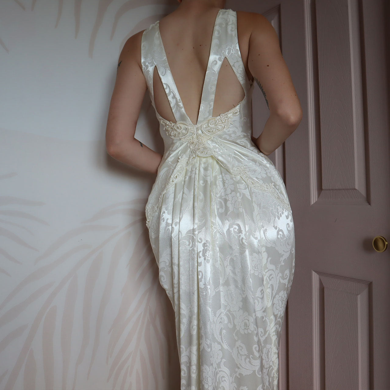 Silky white Jessica McClintock petite wedding dress UK 8