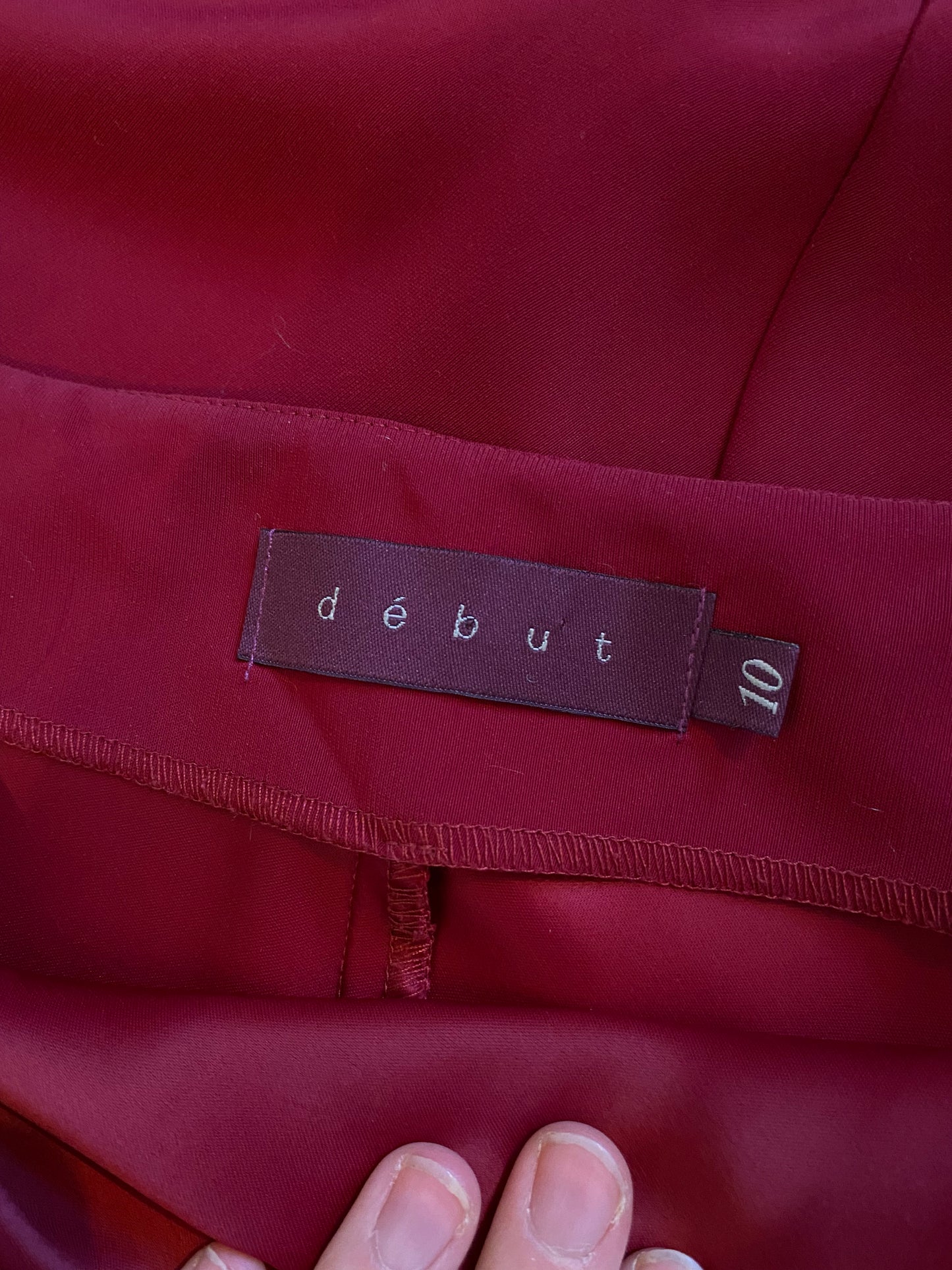 Burgundy slip dress with frill UK 10