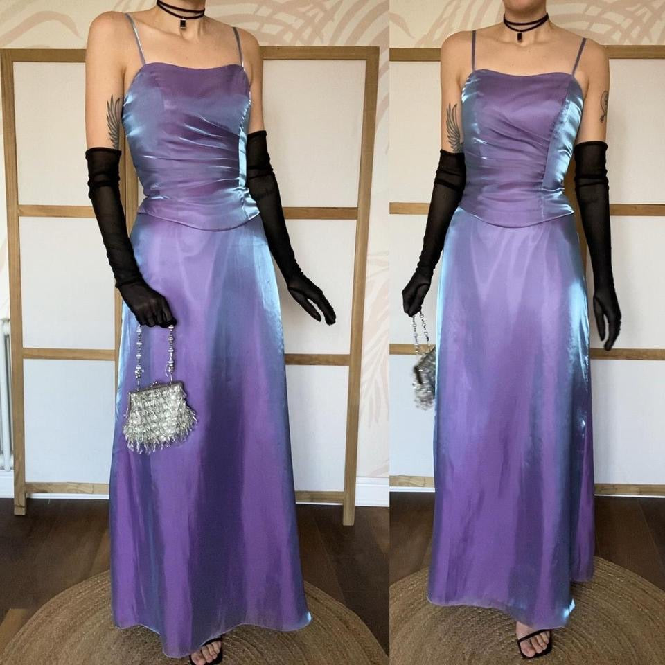 Hilary Morgan purple iridescent evening dress UK 12