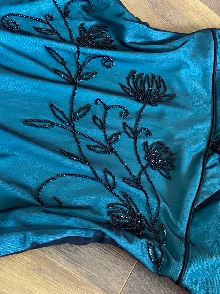 Sapphire beaded stretch 90s dress uk 12