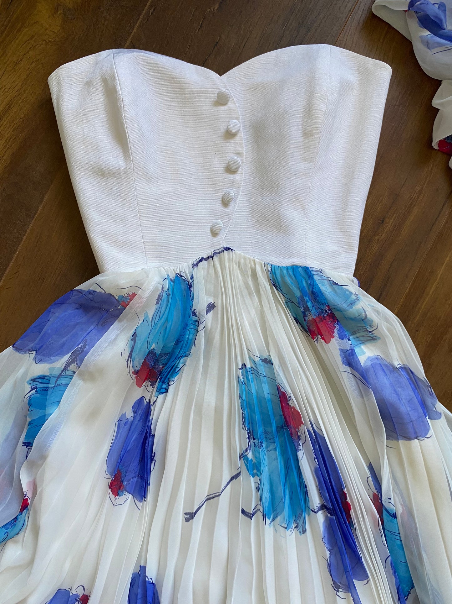 Dusk blue & white summer dress uk 6-8/XS