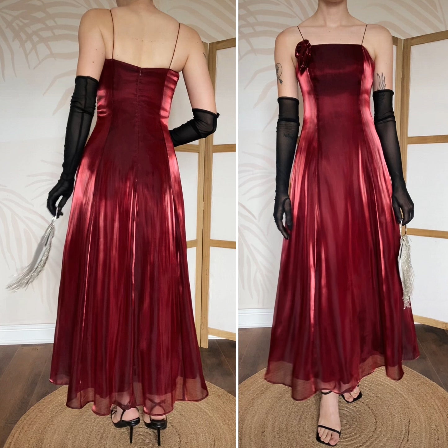 Red Debut silky a-line gown UK 6 & 8 available