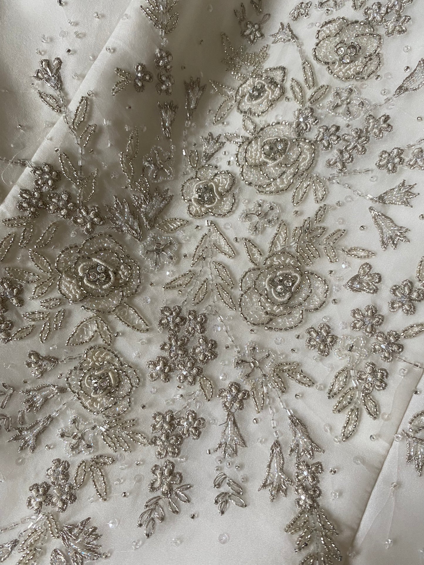 100% silk strapless wedding dress UK 12