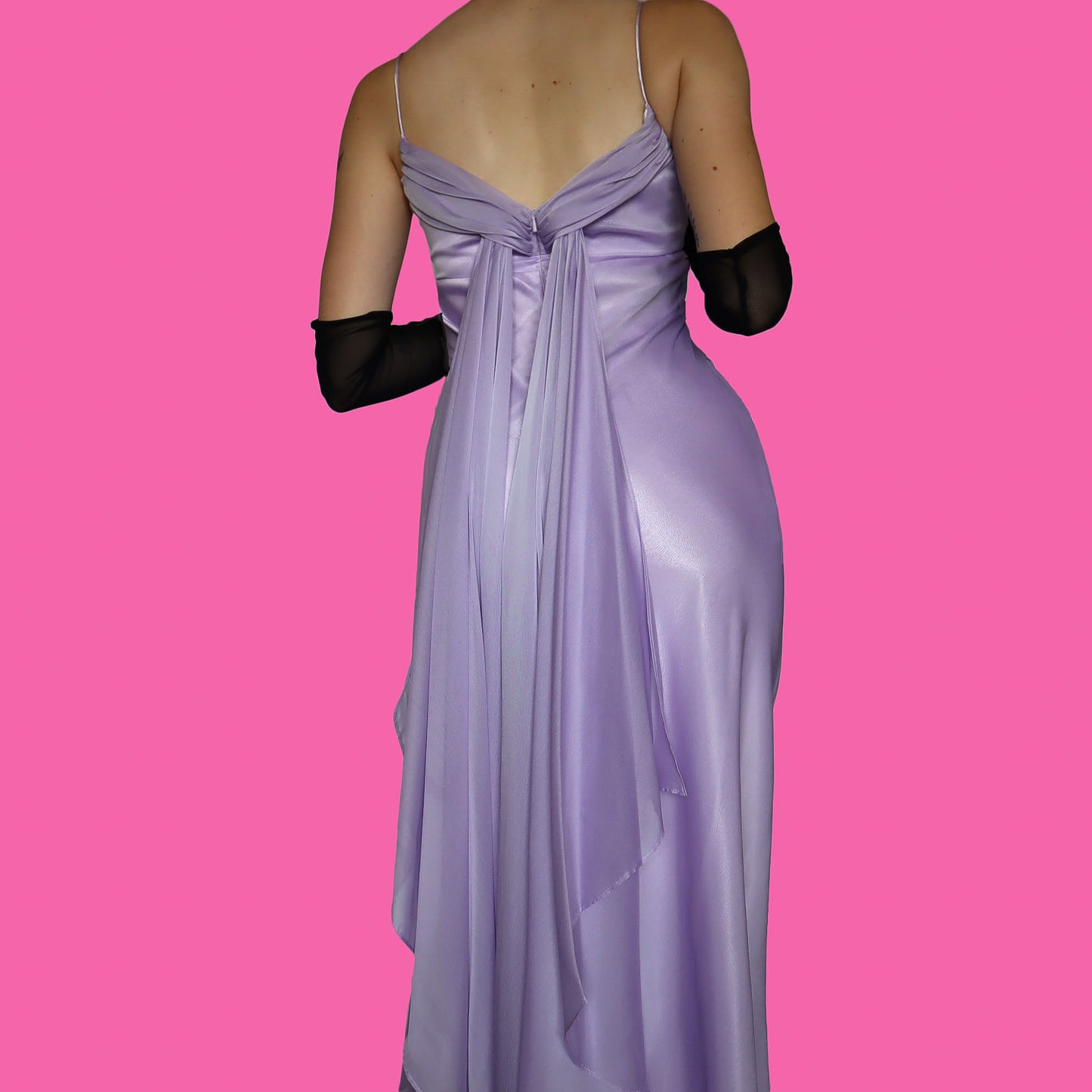 Tiffanys lilac chiffon evening dress UK 12