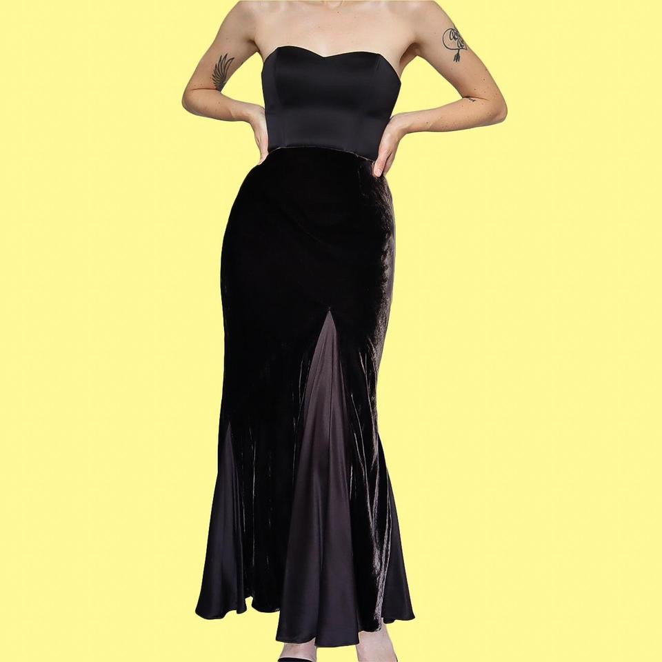 Brown Kaliko velvet flared maxi skirt UK 12