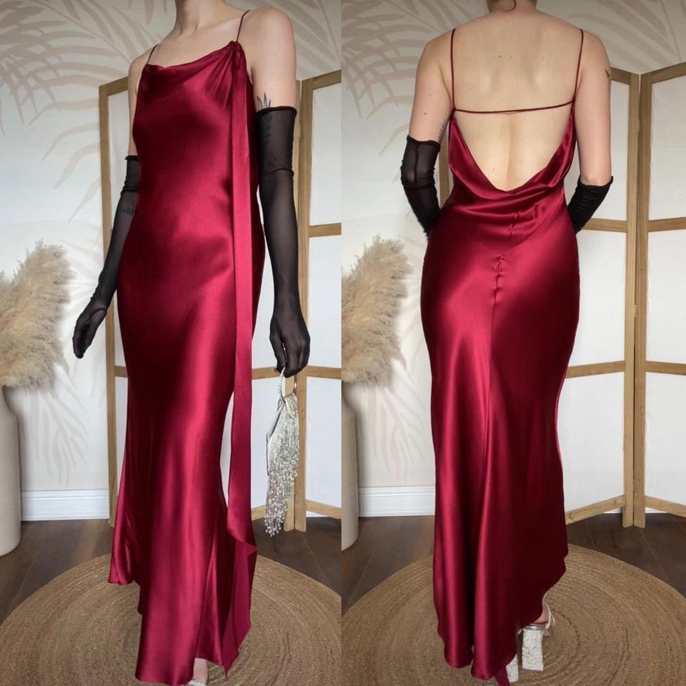 Principles red satin slip dress uk 10