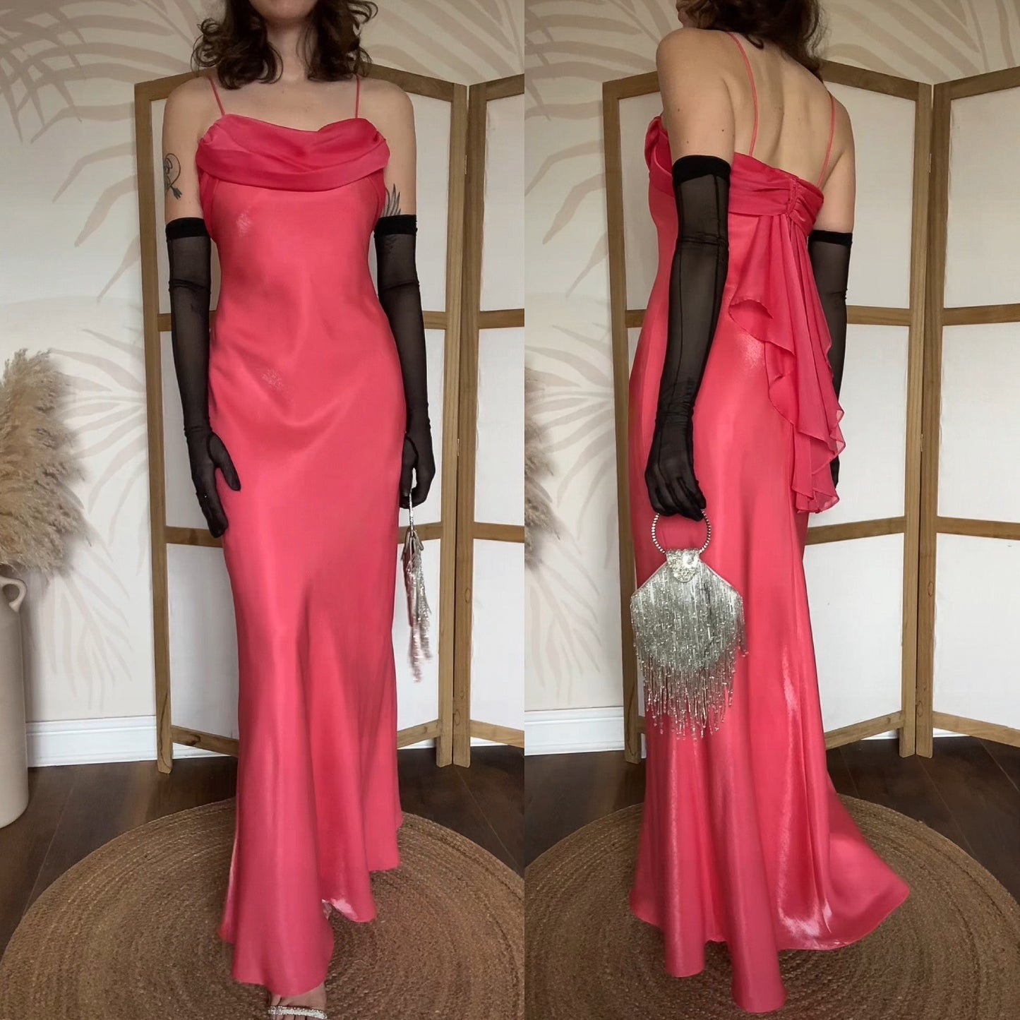Betsy & Adam coral evening prom dress uk 6-8 & 8-10 available