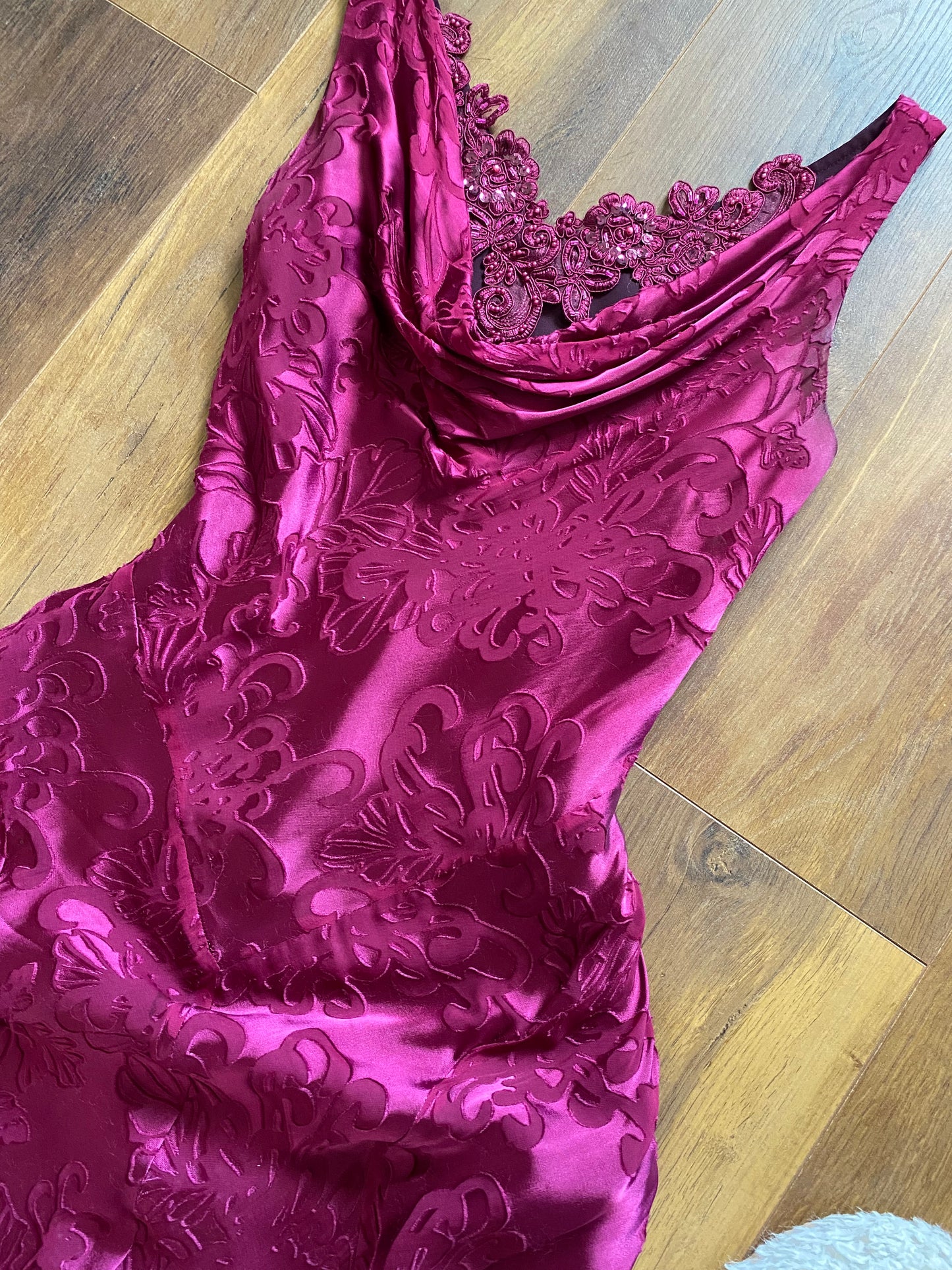 Laura Ashley purple silk blend slip dress uk 10