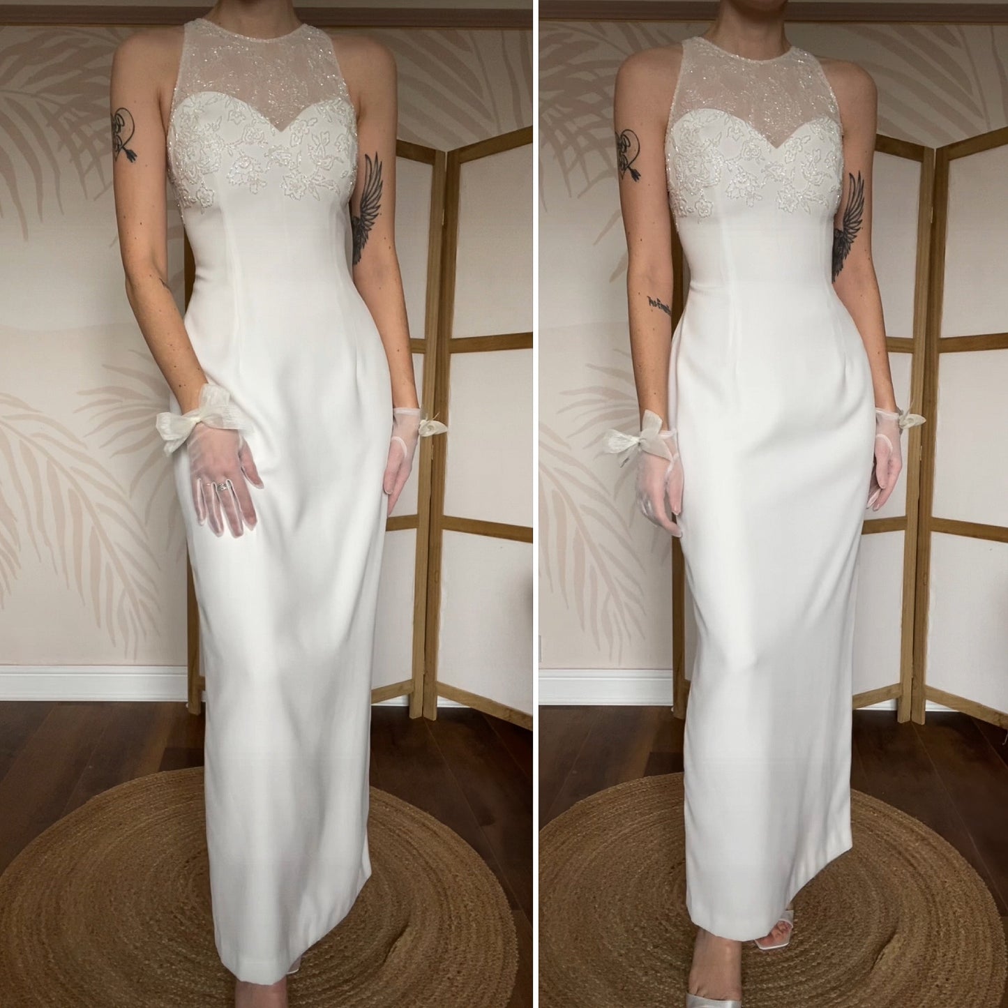 Victoria Jane white beaded wedding dress UK 12