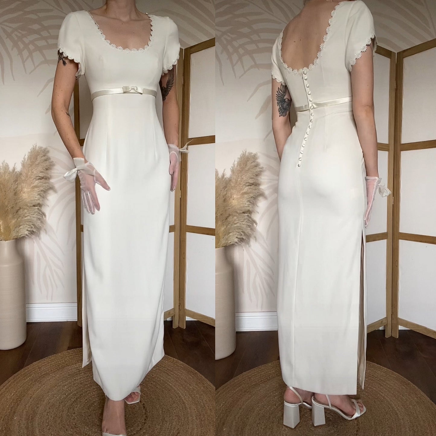 Victoria Jane cream short sleeve wedding dress uk 10-12