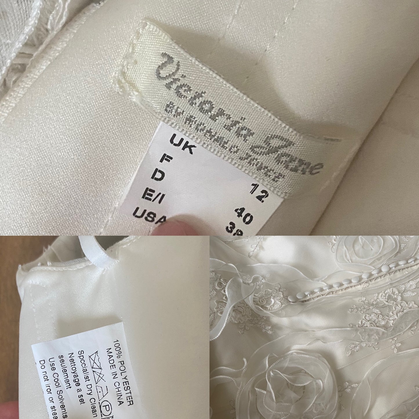 One shoulder lace wedding dress UK 12