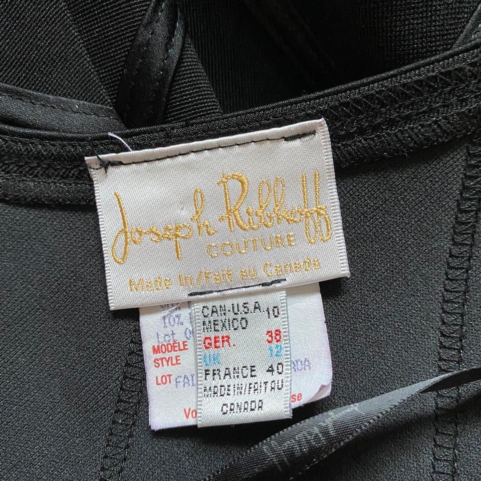 Vintage Joseph Ribkoff black stretch sheer gown UK 14