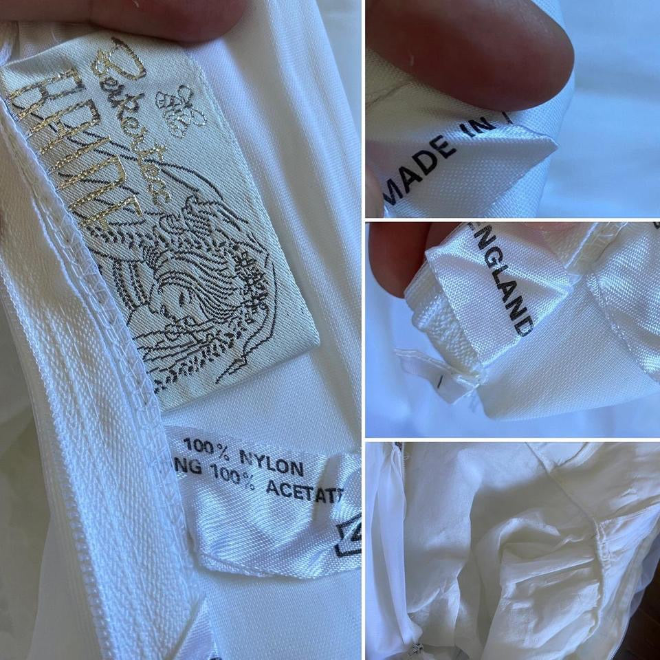Berkertex white 60s flared sleeve lace wedding dress uk 6/8